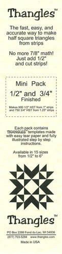 THNG Thangles Template Mini Pack 1/2" & 3/4" Finished - 00.MN