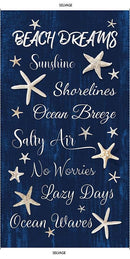 TT Beach Dreams Panel C1232-NAVY - Cotton Fabric