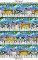 TT Birds on Quilts 11" Stripe CD7702-MULTI - Cotton Fabric