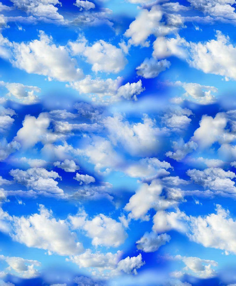 TT Clouds in a Bright Sky CD1869-BLUE - Cotton Fabric