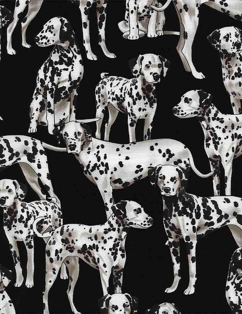 TT Dalmatians GM-C3047-BLACK - Cotton Fabric