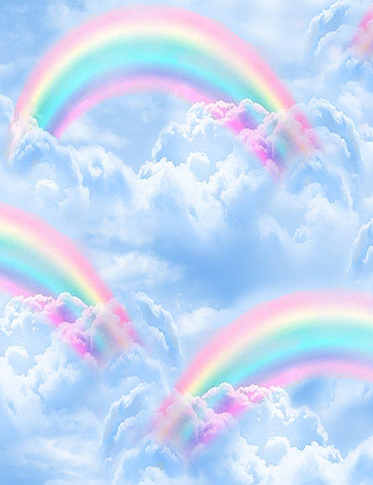 TT Double Rainbow in the Sky SKY-C8046-BLUE - Cotton Fabric