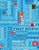 TT First Responders THANKS-C8420-BLUE - Cotton Fabric