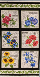 TT Florals C5451-BLACK  - Cotton Fabric