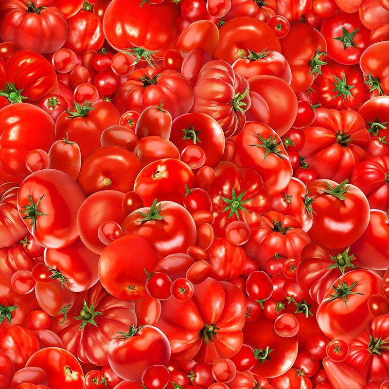 TT Fresh Veggies - Fresh Tomatoes CD1982-RED - Cotton Fabric