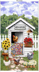 TT Hen House Panel C8779-MULTI - Cotton Fabric