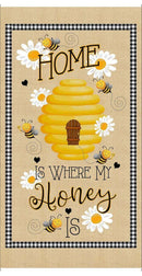TT Home is Where My Honey Is - Panel CD1847-BEIGE - Cotton Fabric