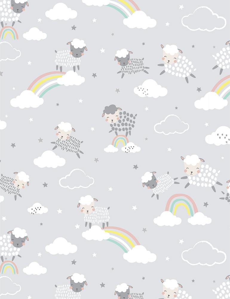 TT Love Ewe More KIDZ- CD1306-GREY - Cotton Fabric