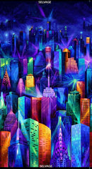 TT Nightlife - Electric Skyline Panel - PANEL-C7306-MULTI - Cotton Fabric