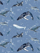 TT Ocean Blue CD1296-BLUE - Cotton Fabric