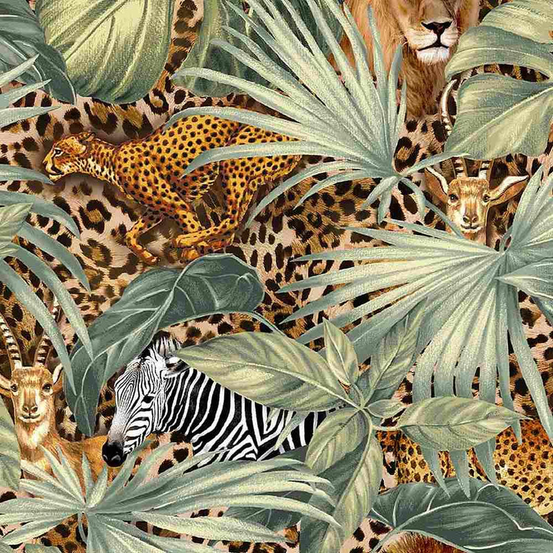 TT Packed Wild Animals CD1628-MULTI - Cotton Fabric