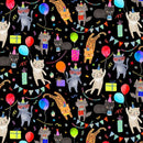 TT Party Animal CD2065-BLACK - Cotton Fabric