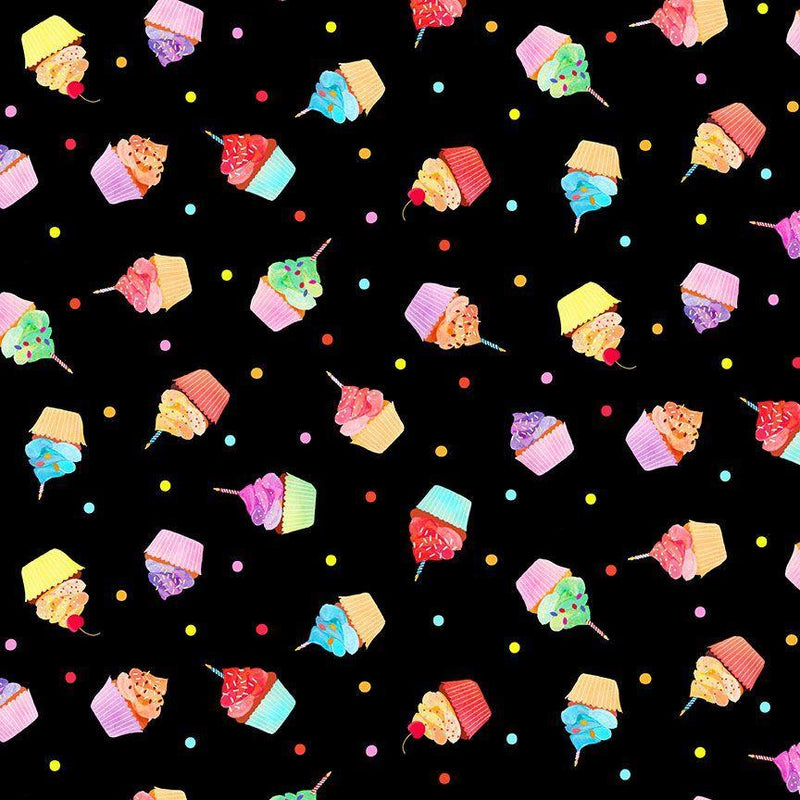 TT Party Animal CD2070-BLACK - Cotton Fabric