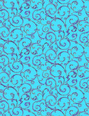 TT Royal Plume CM1009-WATER - Cotton Metallic Fabric