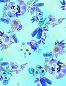 TT Royal Plume CM1566-AQUA - Cotton Fabric