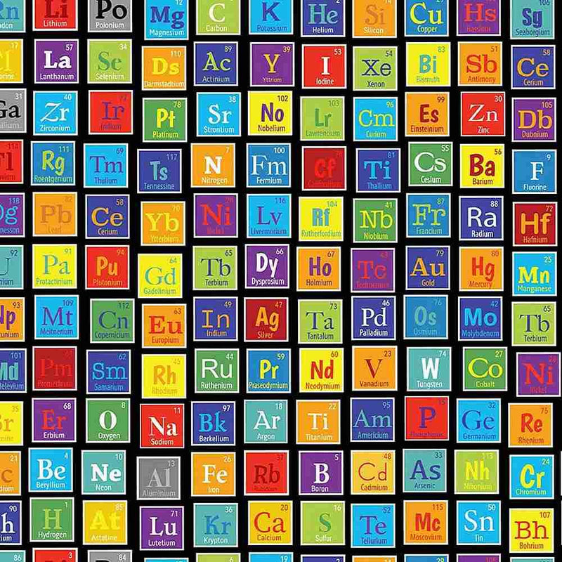 TT Science and Math CD1689-BLACK - Cotton Fabric