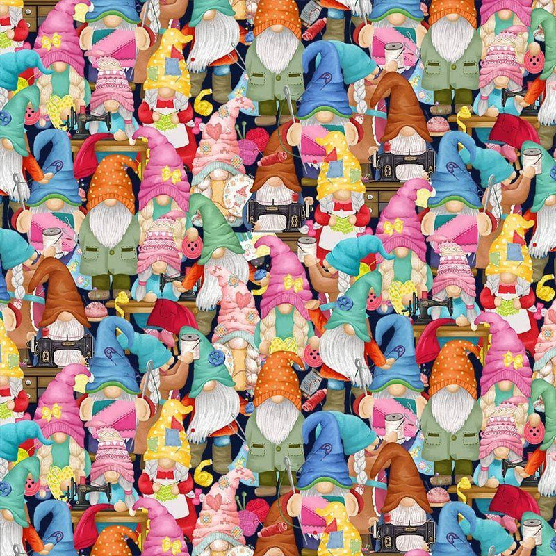 TT Sew Many Gnomes CD2485-MULTI - Cotton Fabric