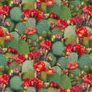 TT Southwest Prickly Pear Cactus - CD2403-GREEN - Cotton Fabric