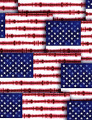 TT Stacked Tie Dye American Flags USA-C8789-USA - Cotton Fabric