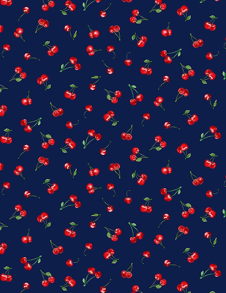 TT Tiny Cherries - CHERRY-CD1543-NAVY - Cotton Fabric