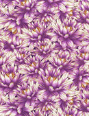 TT Water Dance - Water Lillies FLEUR-CM8303-PURPLE - Cotton Fabric