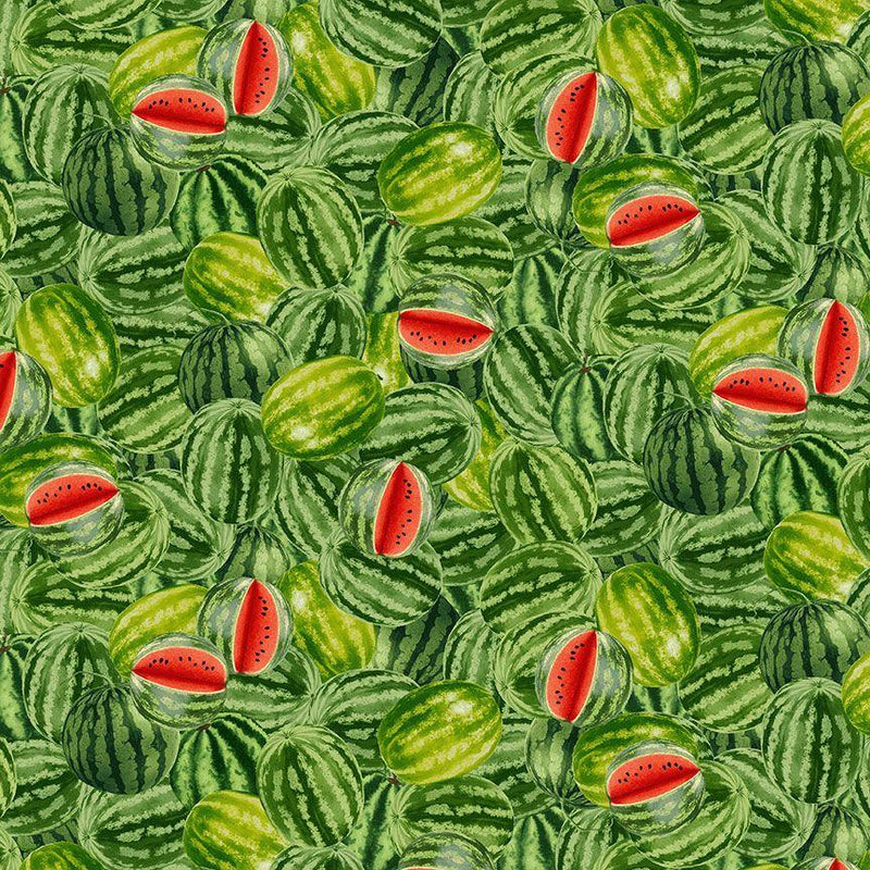 TT Watermelon Party - Packed Watermelon CD1921-GREEN - Cotton Fabric