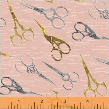 WHM A Stitch in Time, 51512-5 Pink - Cotton Fabric