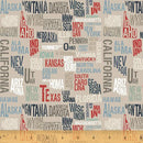 WHM Across The USA 52206-4 States - Cotton Fabric