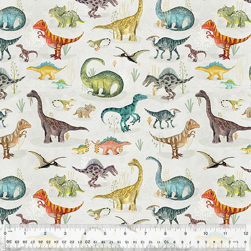 WHM Age the Dinosaurs 53555D-2 Linen - Cotton Fabric