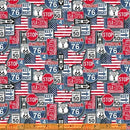 WHM American Road Trip 52336-X - Cotton Fabric