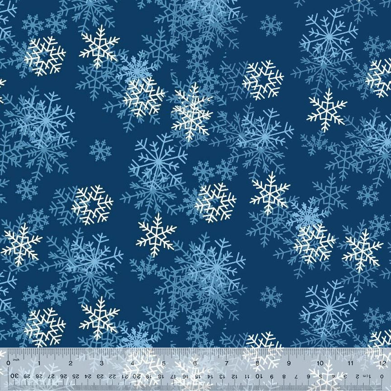 WHM Baum WinterFleece Blizzard 22359-3 Dark Blue - Fleece