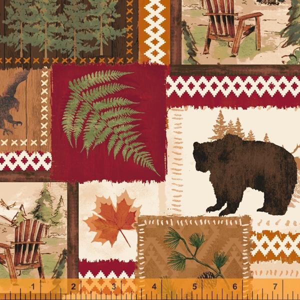 WHM Black Bear Lodge - 52602-1 Tan - Cotton Fabric