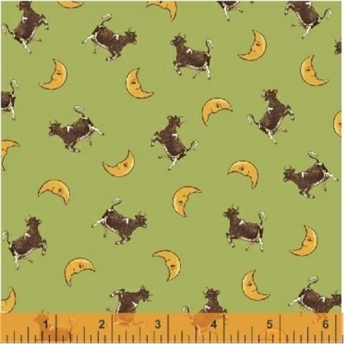 WHM Cat & The Fiddle Green 51095-4 - Cotton Fabric