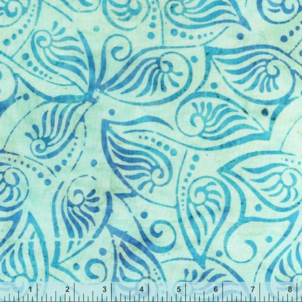 WHM Emma - 2077Q-X Aqua - Cotton Batik Fabric