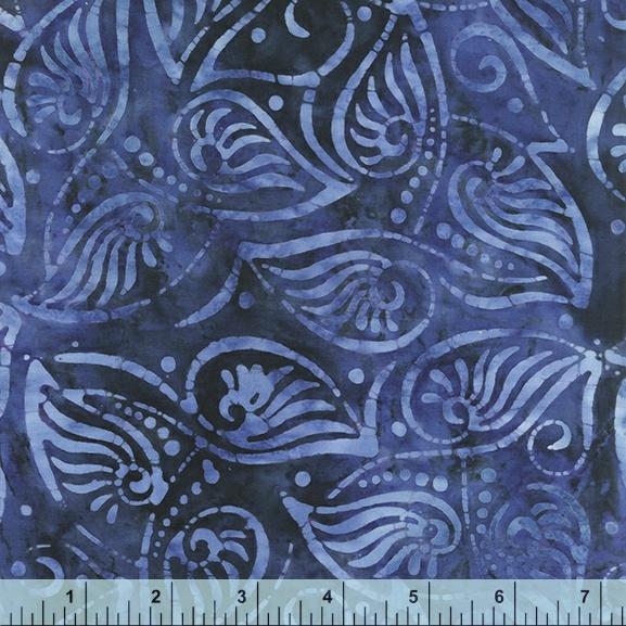 WHM Emma - 2106Q-X Navy - Cotton Batik Fabric