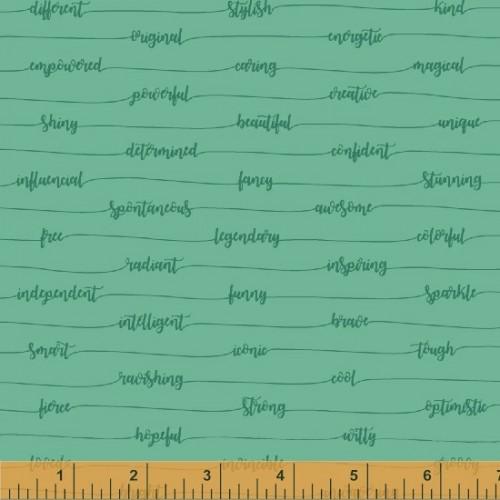 WHM Good Vibes Only 51103-8 Green - Cotton Fabric
