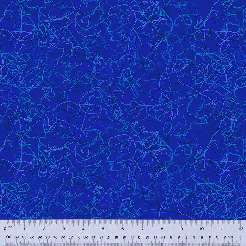 WHM Loose Threads 53431-8 Blue - Cotton Fabric