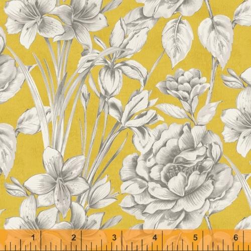 WHM Marguerite 51798-2 Yellow Floral - Windham Cotton Fabric