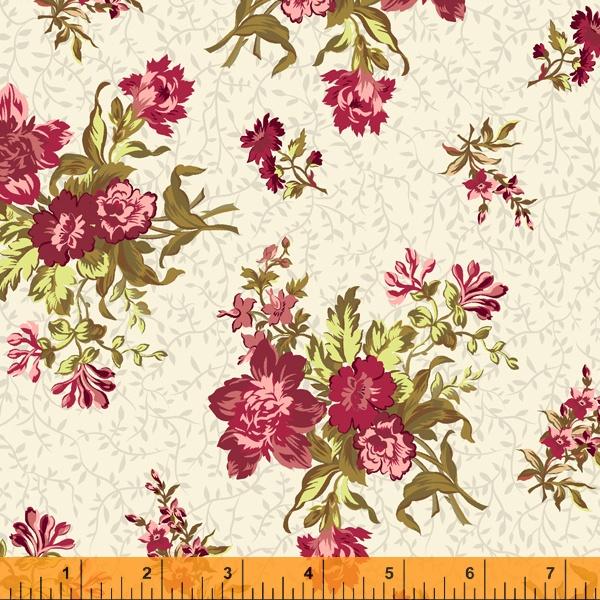 WHM Rowan 52933-1 Red Bouquet - Cotton Fabric
