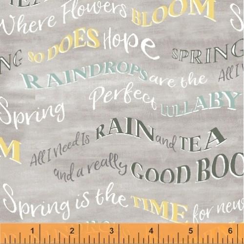 WHM Smitten with Spring 50080-2 Gray - Cotton Fabric