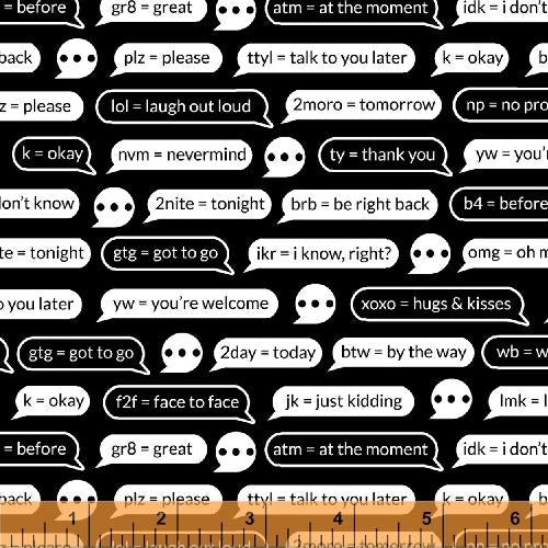 WHM Text Me Back - 43396-1 - Cotton Fabric