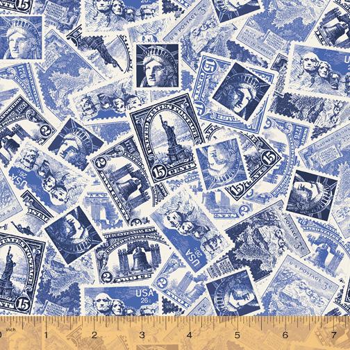 WHM We the People 52587-2 Blue - Cotton Fabric
