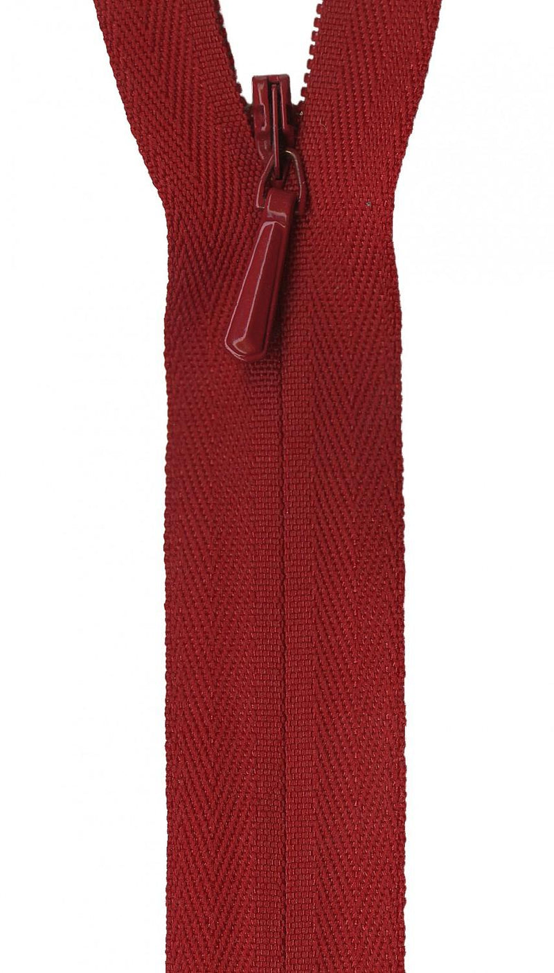 YKK Unique Invisible Zipper 14 Inch Apple Red - UNI14-519