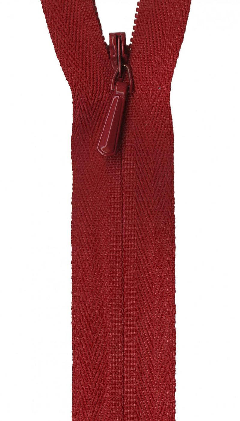 YKK Unique Invisible Zipper 18 Inch Apple Red - UNI18-519