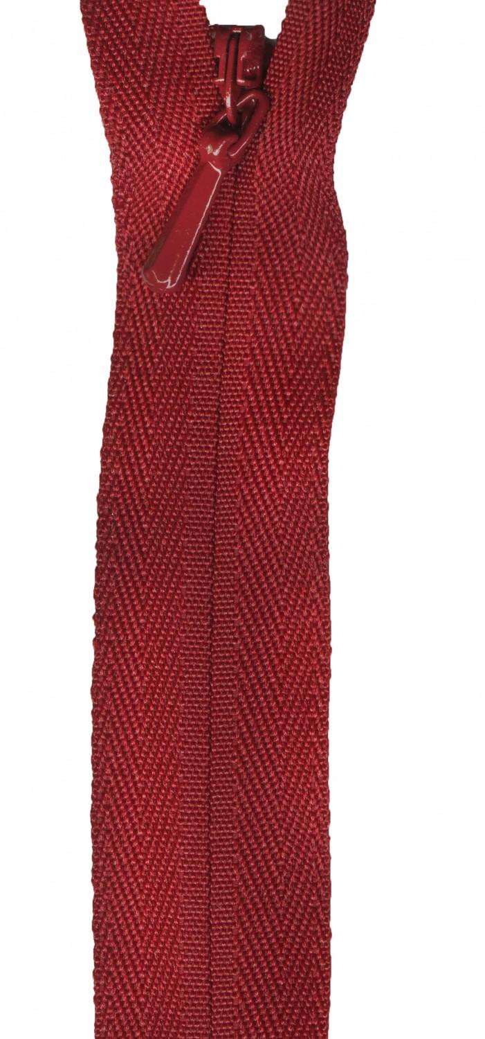 YKK Unique Invisible Zipper 18 Inch Cranberry - UNI18-520