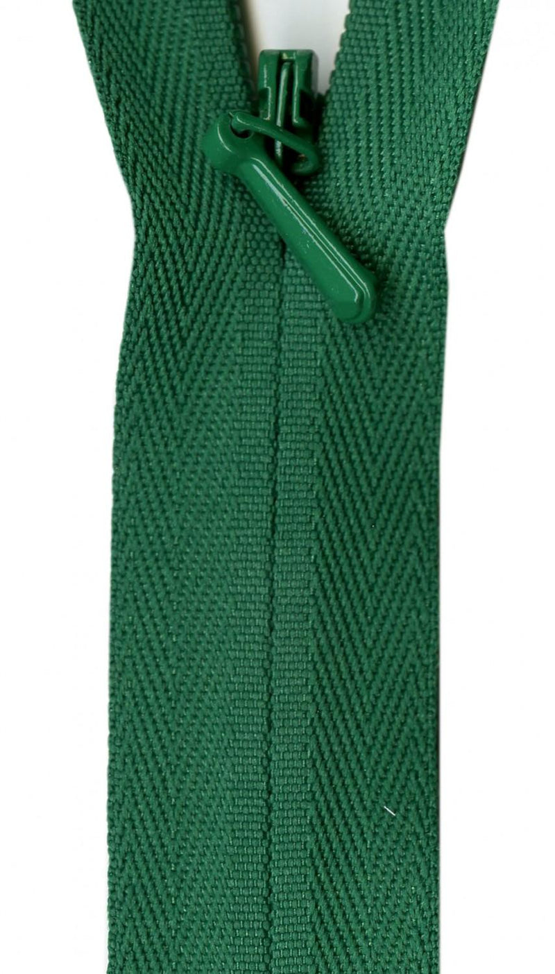 YKK Unique Invisible Zipper 18 Inch Kelly Green - UNI18-876