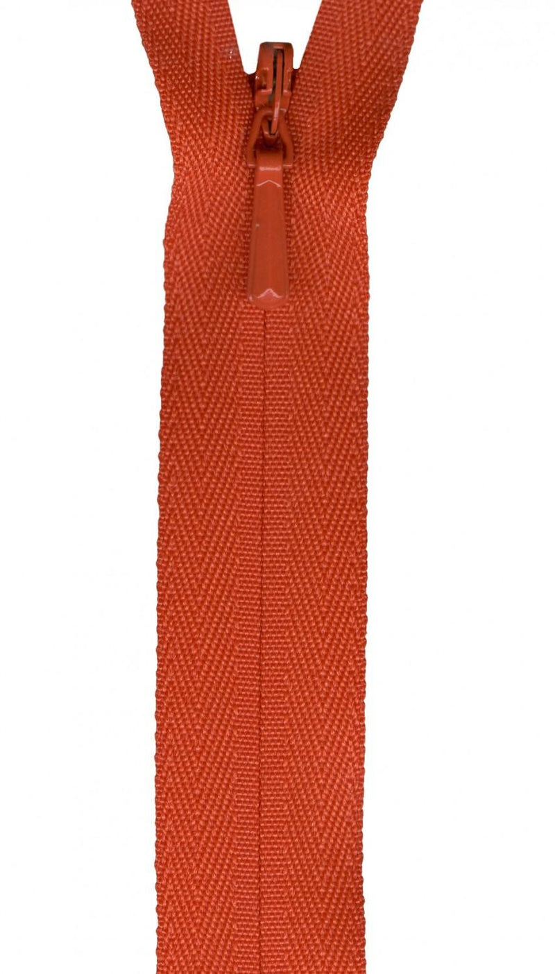 YKK Unique Invisible Zipper 18 Inch Orange - UNI18-053