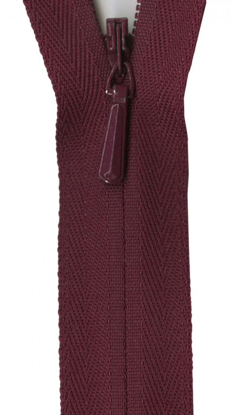 YKK Unique Invisible Zipper 22 Inch Burgundy - UNI22-527